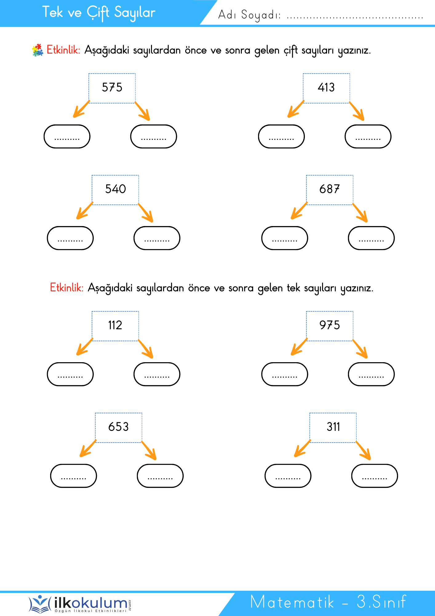 Tek ve Cift Sayılar 3. Sınıf Matematik4